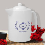 Periwinkle Elegant Monogram Namn Modern Wand<br><div class="desc">Anpassa ditt kök med vår elegant namn som monogrammet och med den första utformningen av blått och vitt runt periwinkle som har ett unikt textalternativ för lagerkrans och anpassningsbar. Med Zazzle-designen verktyg kan all färger i den här designen, inklusive utandningsbilden, ändras till valfritt färg. Speciell vektorgrafik gör att andedräkten kan...</div>