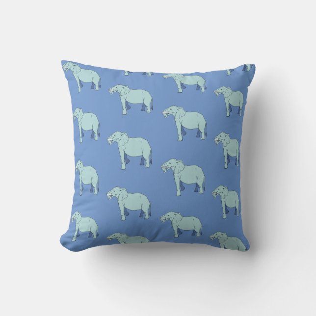 Periwinkle Elephant Polka Dot Dekorativ kudde (Framsida)