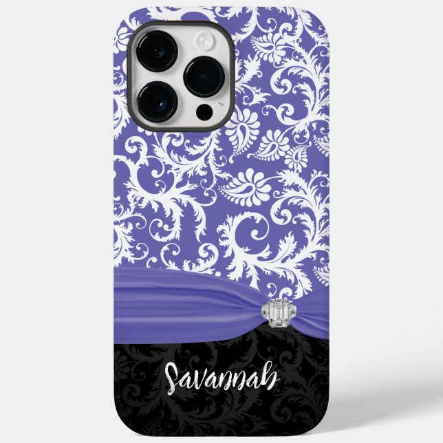 Periwinkle Faux Diamond Damask iPhone (Baksida)