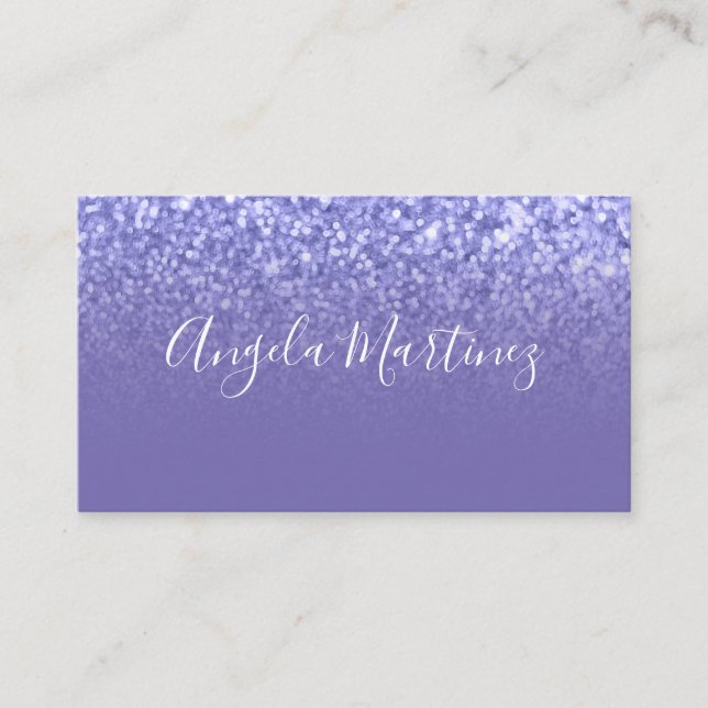 Periwinkle Faux Glitter Ombre Glam Visitkort (Framsida)