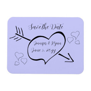 Periwinkle Finare Calligraphy Heartors Save the Da Magnet