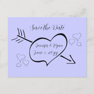 Periwinkle Finare Calligraphy Heartors Save the Da Vykort