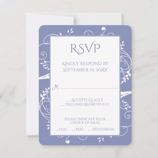 Periwinkle Flourish Bröllop OSA Card (Framsida)