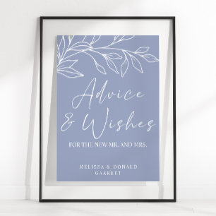 Periwinkle Flower Simple Bröllop Advice & Önskemål Poster