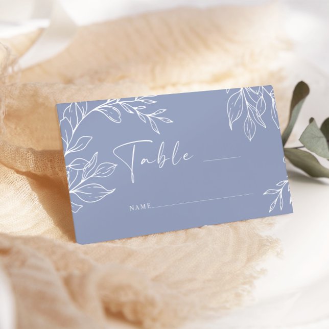 Periwinkle Flower Simple Bröllop Escort Card Placeringskort (Skapare uppladdad)