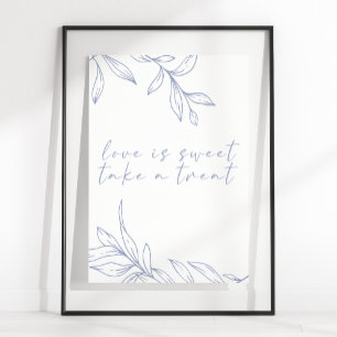 Periwinkle Flower Simple Bröllop Kärlek är sötat Poster