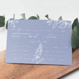 Periwinkle Flowers Bröllop Recept Card Anteckningskort