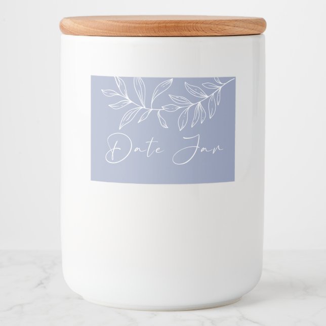 Periwinkle Flowers Datum Night Burk Mat Etiketter (Framsida)