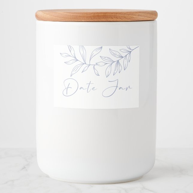 Periwinkle Flowers Datum Night Burk Mat Etiketter (Framsida)