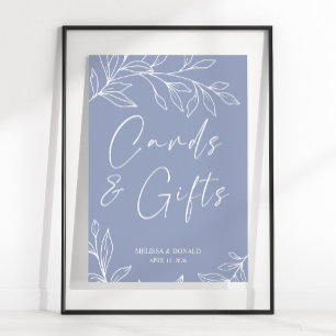 Periwinkle Flowers Simple Bröllop Card & Gifts Po Poster