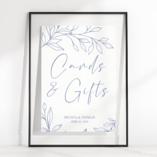 Periwinkle Flowers Simple Bröllop Card & Gifts Po Poster
