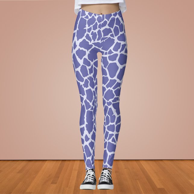 Periwinkle Giraffe Skriv ut Leggings (Skapare uppladdad)