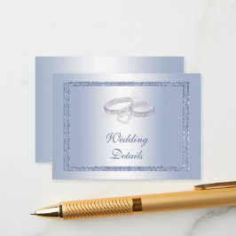 Periwinkle Glitter & Silver Bröllop Ringar Tilläggskort