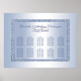 Periwinkle Glitter & Silver Wedding Rings   Poster