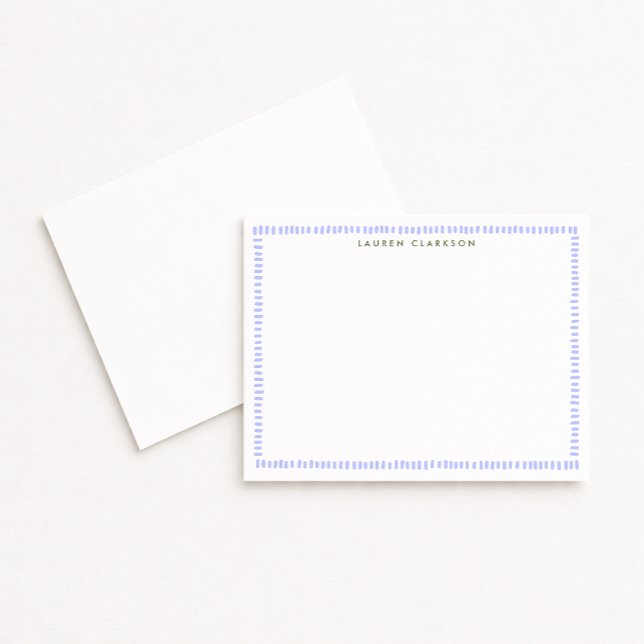 Periwinkle Hand-Painted Border Note Card Inbjudningar (Skapare uppladdad)