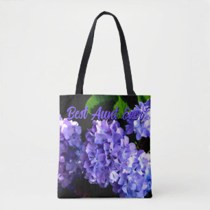 Periwinkle hydrangeas lila blåa blommor för Moster Tygkasse