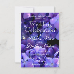 Periwinkle hydrangeas lila blue Bröllop Inbjudningar