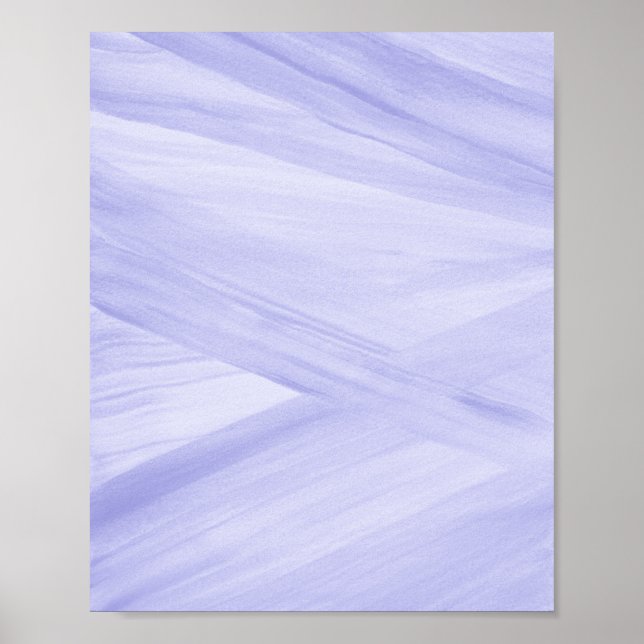 Periwinkle Lila Abstrakt Linjer Brushstrokes Art Poster (Framsidan)