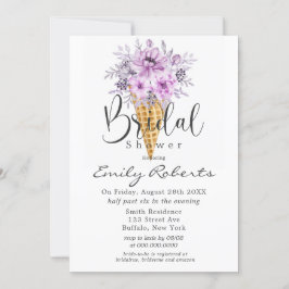 Periwinkle Lila Ice Cream Cone Möhippa Inbjudningar