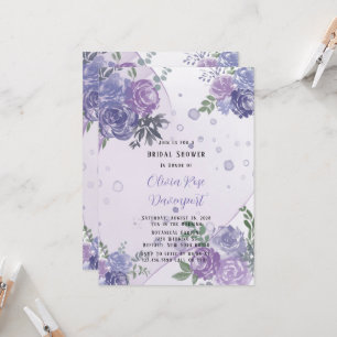 Periwinkle Lila Peony Alcohol Bläck Möhippa Inbjudningar