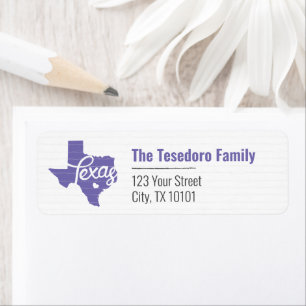 Periwinkle Lila Texas Heart Returadress Etikett