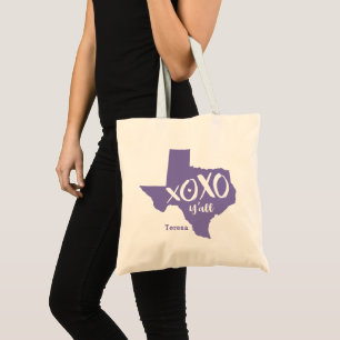 Periwinkle Lila XOXO, Y - Texas State Shape Tygkasse