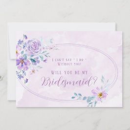 Periwinkle Lilac Peony kommer du bli min bridesmai Inbjudningar