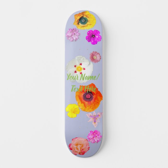 Periwinkle Livlig Blommix Skateboard (Framsida)