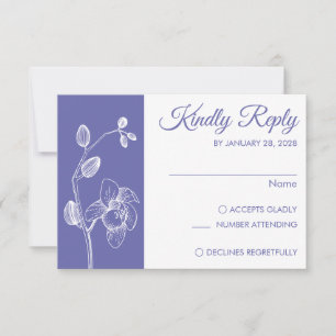 Periwinkle modern blommigt elegant orchid minimali OSA kort