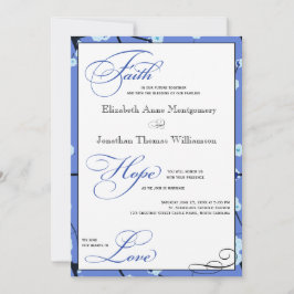 Periwinkle Modern Christian Wedding Investigations Inbjudningar