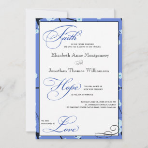 Periwinkle Modern Christian Wedding Investigations Inbjudningar