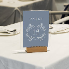 Periwinkle Monogram Bröllop Bordsnummer