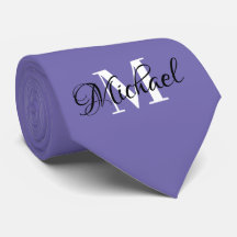Periwinkle Monogram Necktie