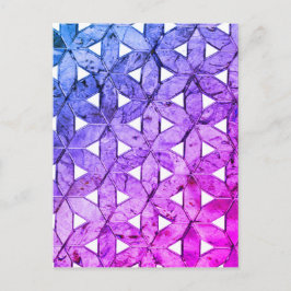 Periwinkle Mosaic Flower of Life Vykort