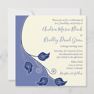 Periwinkle och Ivory Vine Wedding bjudande in Inbjudningar