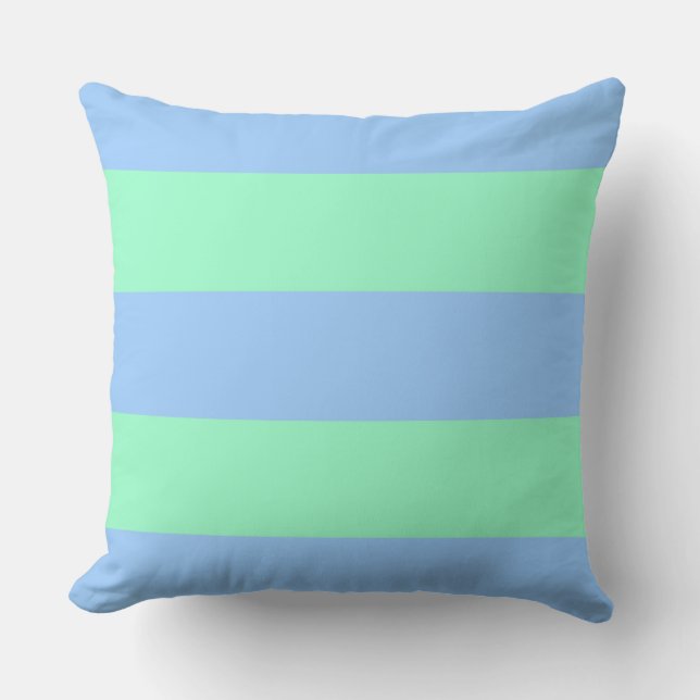 Periwinkle och Mint Grönt Rand Kudde (Framsida)