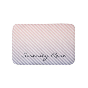 Periwinkle och Soft Rosa Ombre Rand med Namn Badrumsmatta