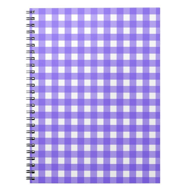 Periwinkle och white gingham anteckningsbok (Framsidan)