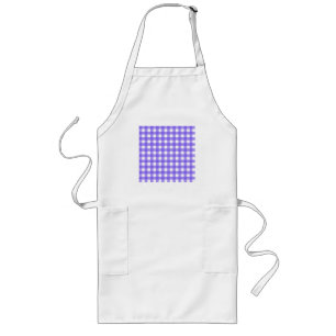 Periwinkle och white gingham långt förkläde