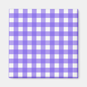 Periwinkle och white gingham magnet