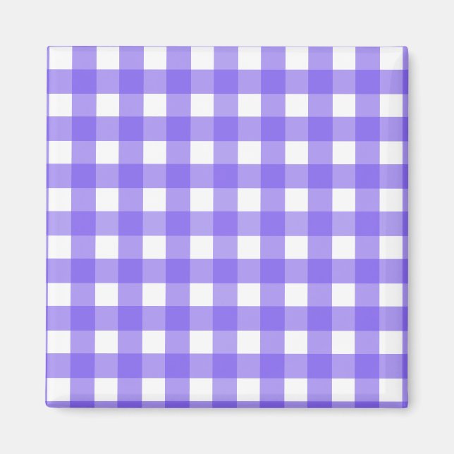Periwinkle och white gingham magnet (Framsidan)