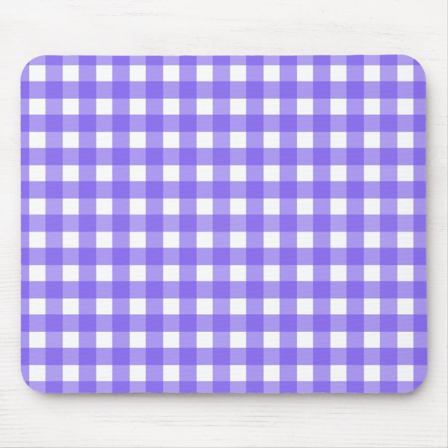 Periwinkle och white gingham musmatta (Framsidan)