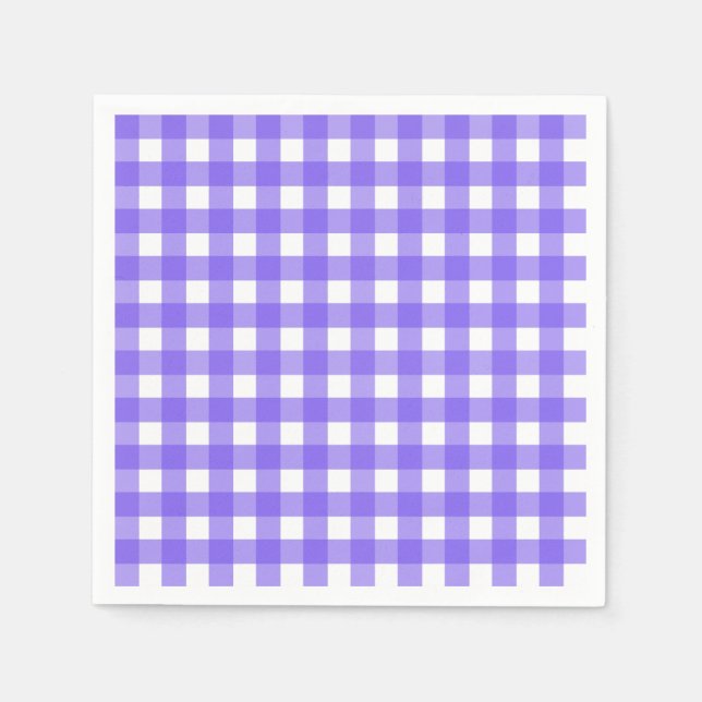 Periwinkle och white gingham pappersservett (Framsidan)