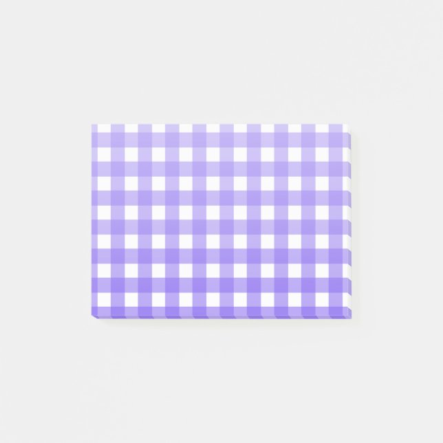 Periwinkle och white gingham post-it block (Framsida)