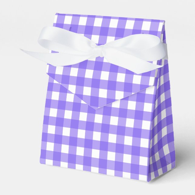 Periwinkle och white gingham presentaskar (Framsidan Sidan)