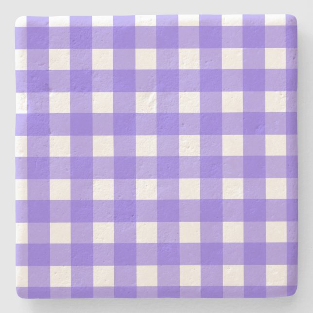 Periwinkle och white gingham stenunderlägg (Framsidan)