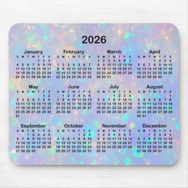 Periwinkle Opal Ombre Kalender Musmatta (Framsidan)