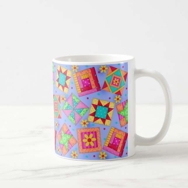 Periwinkle Patchwork Quilt Art Mugg (Höger)