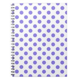 Periwinkle polka dots anteckningsbok med spiral