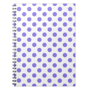 Periwinkle polka dots anteckningsbok med spiral